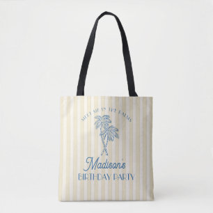 Yellow Palm Springs Pastel Beach Birthday Party Tote Bag