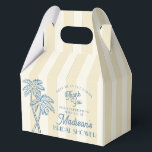 Yellow Palm Springs Pastel Beach Bridal Shower Favour Box<br><div class="desc">Meet me in the palms! Our Palm Springs Party Collection is a dreamy blend of vintage beach cabana charm and pastel perfection. Featuring soft stripes, breezy palm trees, and a touch of retro glam, this collection brings the magic of a sun-soaked getaway to your celebration. Whether you're hosting a bachelorette...</div>