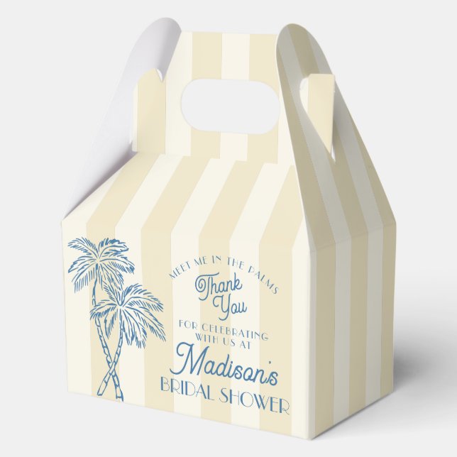 Yellow Palm Springs Pastel Beach Bridal Shower Favour Box (Front)