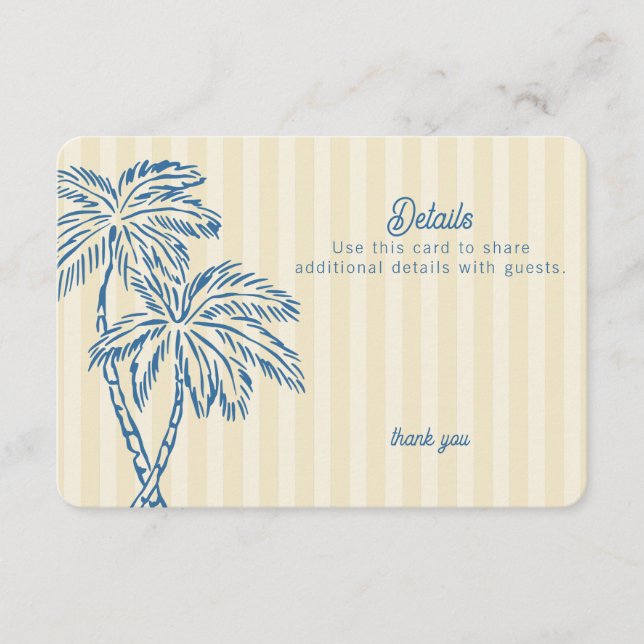 Yellow Palm Springs Pastel Beach Details Insert (Front)