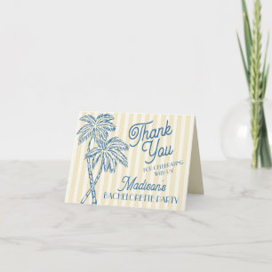 Yellow Palm Springs Pastel Beach Thank You Cards