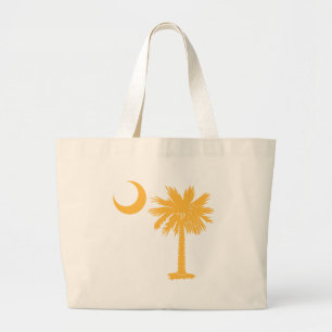Yellow Palmetto Large Tote Bag