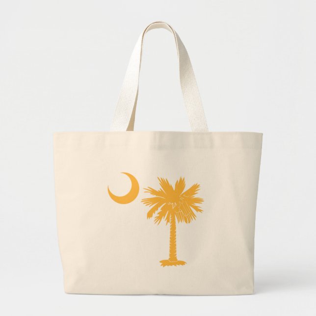 Yellow Palmetto Large Tote Bag (Front)
