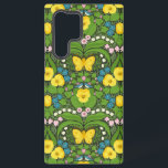 Yellow pansies, birds and butterflies samsung galaxy case<br><div class="desc">Hand-painted garden wallpaper with pansies,  lilies,  bleeding hearts flowers,  leaves,  birds and butterflies. seamless pattern</div>