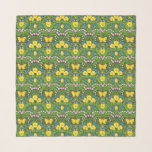 Yellow pansies, birds and butterflies scarf<br><div class="desc">Hand-painted garden wallpaper with pansies,  lilies,  bleeding hearts flowers,  leaves,  birds and butterflies. seamless pattern</div>