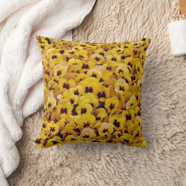 Yellow Pansies Cushion (Blanket)