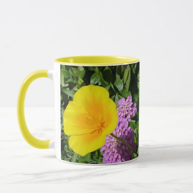 yellow pansies flowers mug (Left)