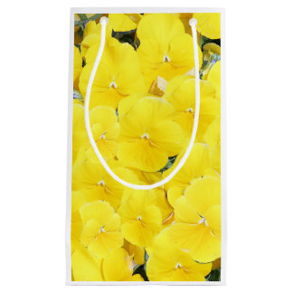 Yellow pansies small gift bag