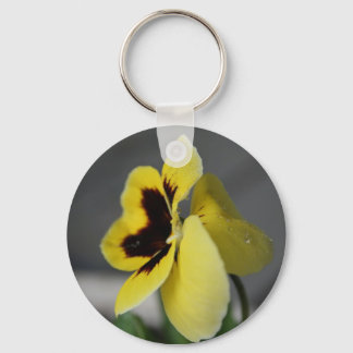 Yellow pansy key ring