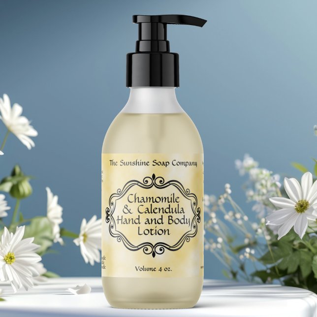 Yellow parchment vintage frame cosmetic label (Creator Uploaded)