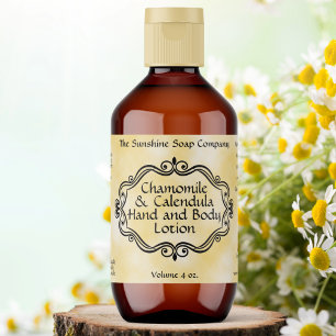 Yellow parchment vintage frame cosmetic label