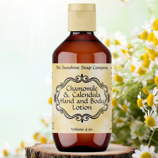 Yellow parchment vintage frame cosmetic label (Creator Uploaded)