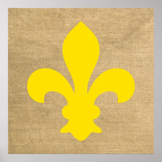 Yellow Parisian Moods Fleur de Lys Poster (Front)