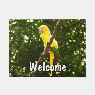 Yellow Parrot Doormat