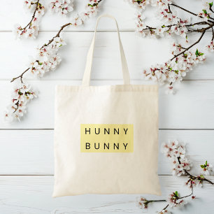Yellow Pastel "Hunny Bunny" Cute Easter  Tote Bag