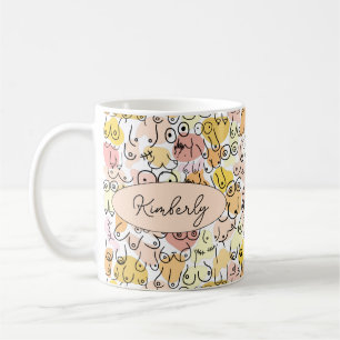 yellow pastel woman coffee mug