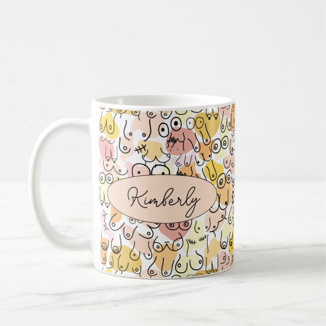 yellow pastel woman coffee mug (Left)