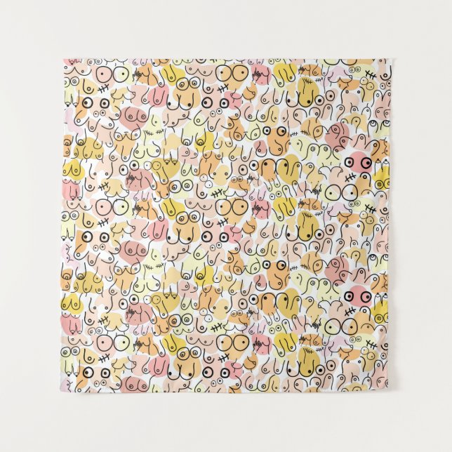 yellow pastel woman tapestry (Front)