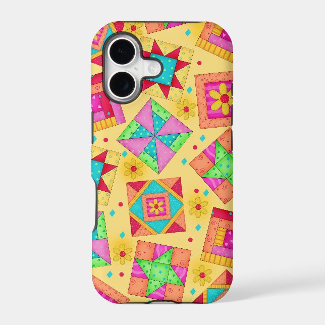 Yellow Patchwork Quilt Art iPhone 5 Case (Back)