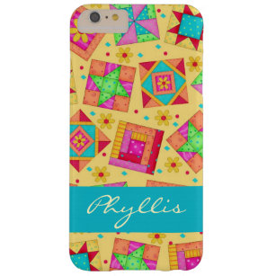 Yellow Patchwork Quilt Block Name Personalised Barely There iPhone 6 Plus Case