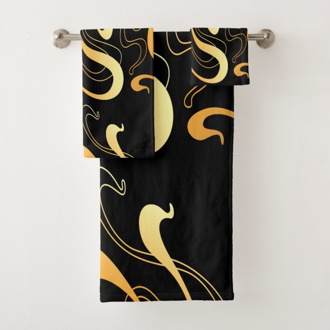 Yellow Pattern Bath Towel Set (Insitu)