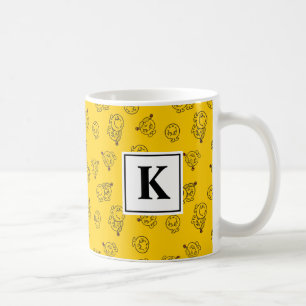 Yellow Pattern   Monogram Coffee Mug