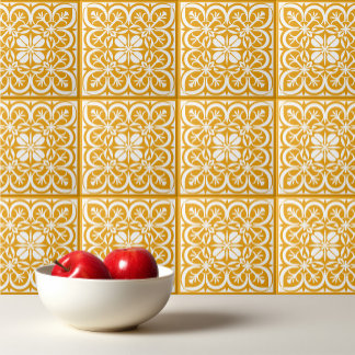 Yellow pattern Portuguese Mediterranean aesthetic Ceramic Tile