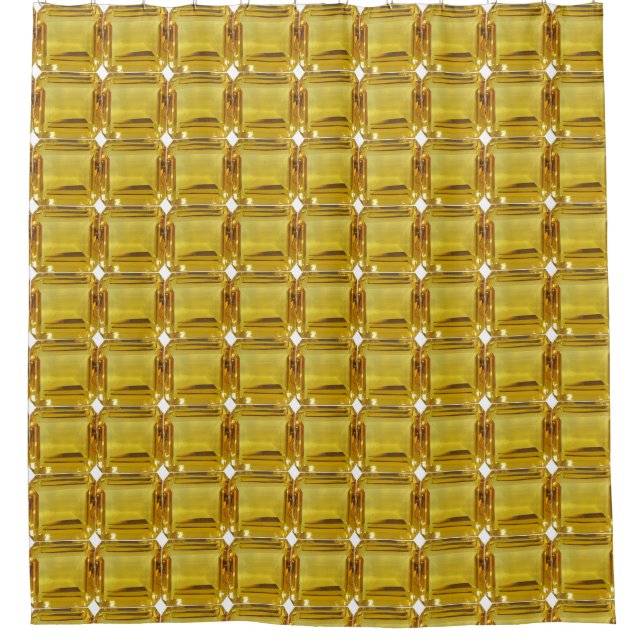 Yellow Pattern Shower Curtain (Front)
