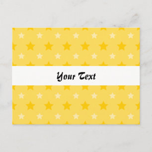 Yellow pattern with stars postcard