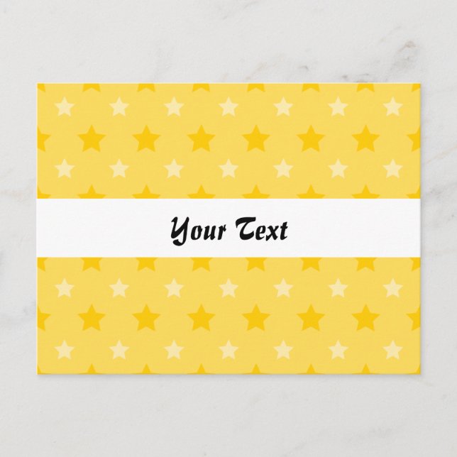 Yellow pattern with stars postcard (Front)