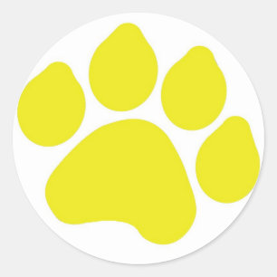 Yellow Paw Print Sticker