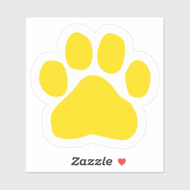 Yellow Paw Print Sticker (Sheet)