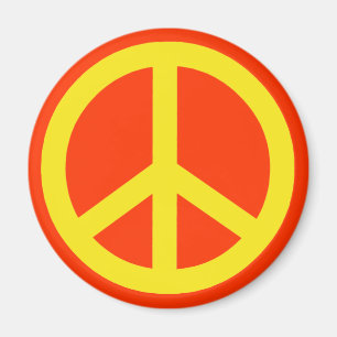 Yellow Peace Sign Magnet