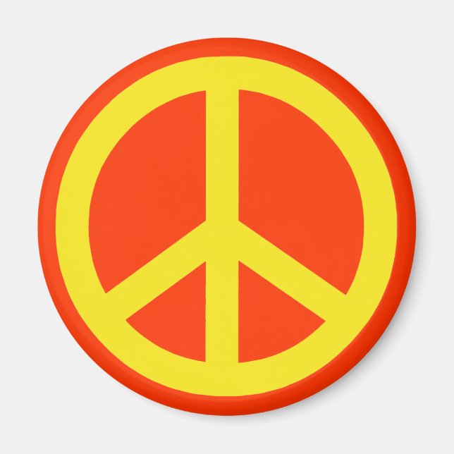 Yellow Peace Sign Magnet (Front)