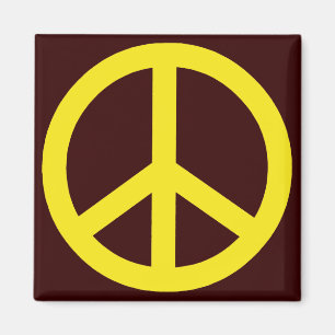 Yellow Peace Sign Magnet