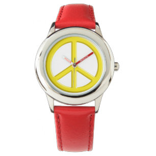 Yellow Peace Sign Watch