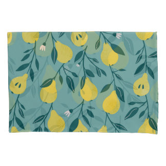 Yellow Pear Fruit: Vintage Background Pillowcase