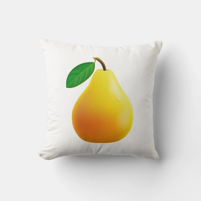 Yellow Pear Throw Pillow (Front)