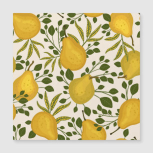 Yellow Pears Leaves White Background