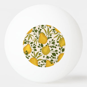 Yellow Pears Leaves White Background Ping Pong Ball