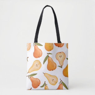 Yellow Pears: Seamless White Background. Tote Bag