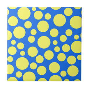 Yellow peas on a sky blue background ceramic tile