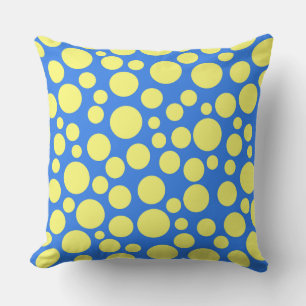 Yellow peas on a sky blue background cushion