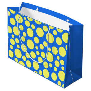Yellow peas on a sky blue background large gift bag