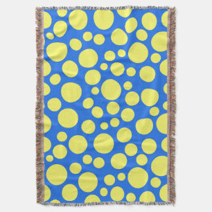 Yellow peas on a sky blue background throw blanket