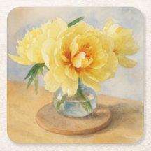 Yellow Peonies - Coasters