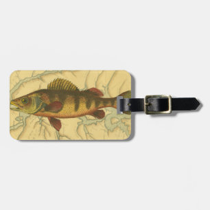 Yellow Perch on Map Luggage Tag
