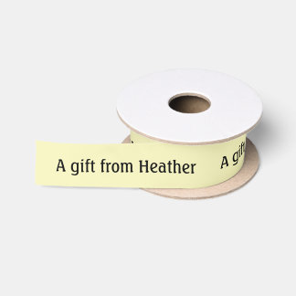 Yellow Personalised Gift Favour Name Satin Ribbon