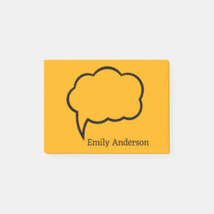 Yellow Personalized Name Talk Bubble Post-it Notes
