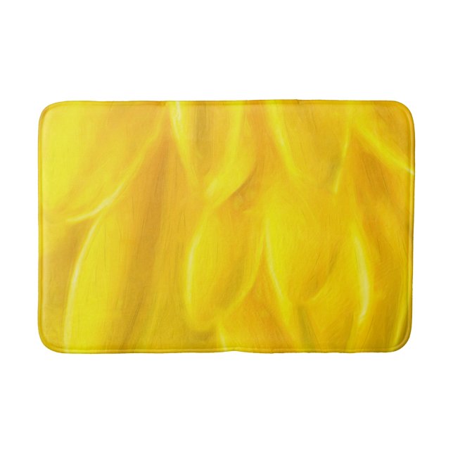 Yellow Petal Abstraction Medium Bath Mat (Front)